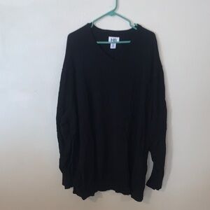 HB Big & Tall Men's 4XLT Black V-Neck Sweater Knit Winter Cotton